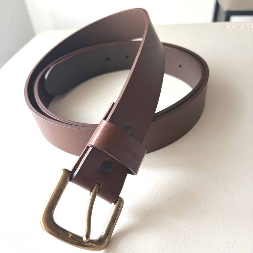 Carhartt Bridle Belt Size 52 Brown Leather Brass Buckle